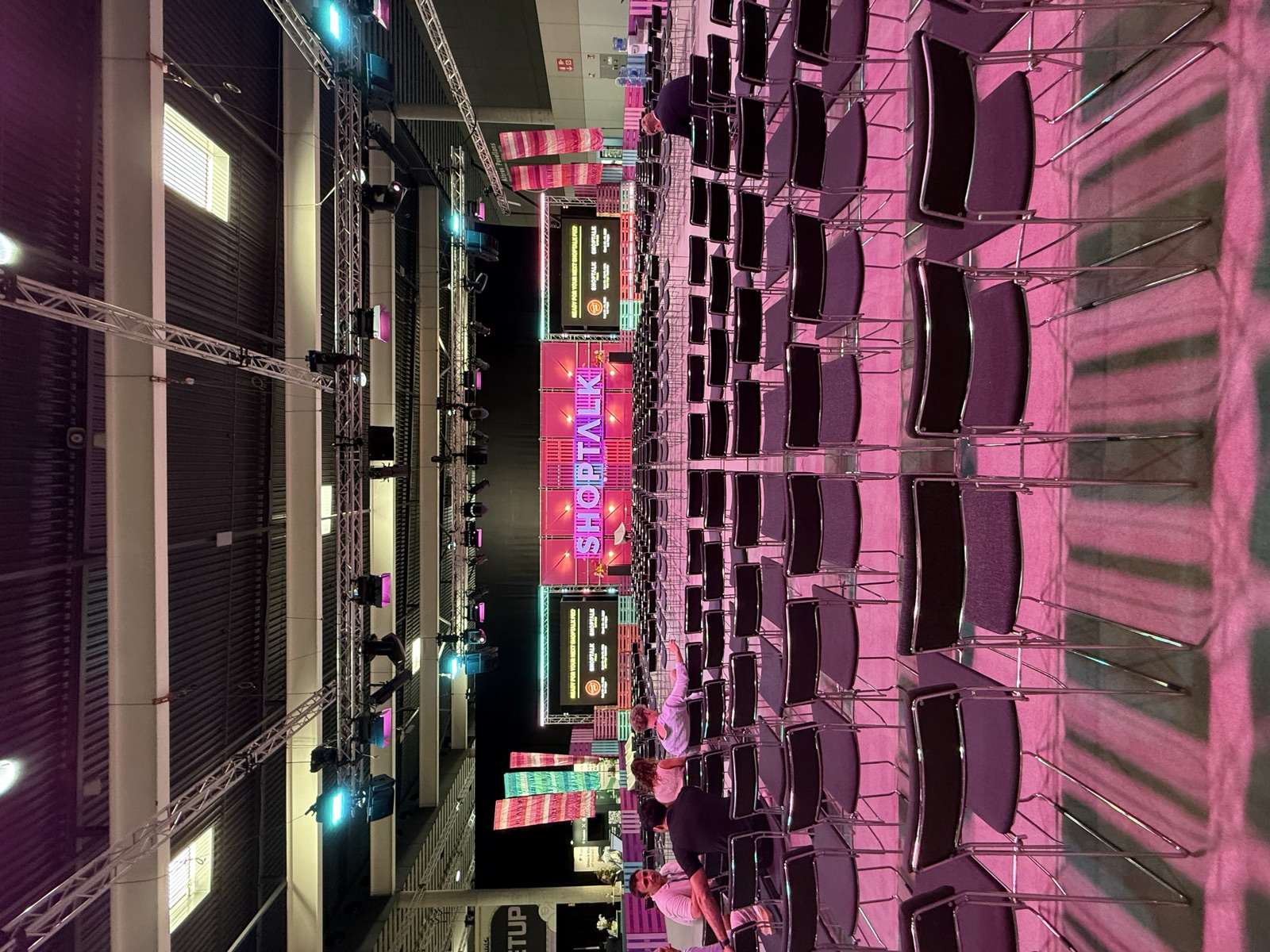 Rows of seats facing the main Shoptalk stage before a session